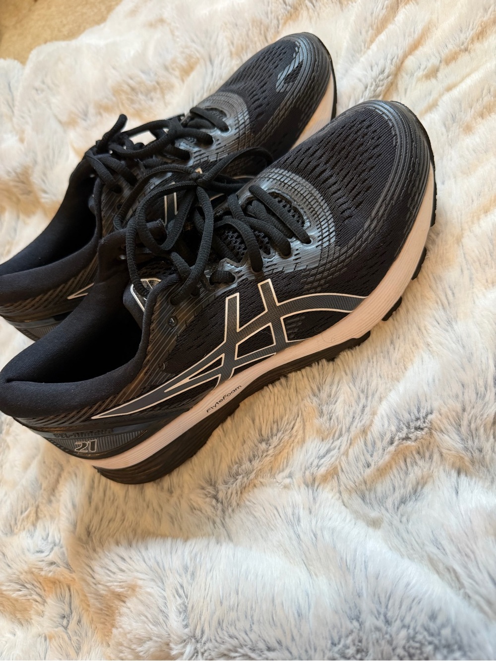 Asics Black and White Men's Running Shoes